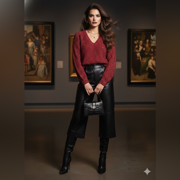 Lois Anderson for Tannerway Sweaters - Vintage Lois Anderson for Tannerway Wool Blend Donegal Knit V-Neck Sweater S